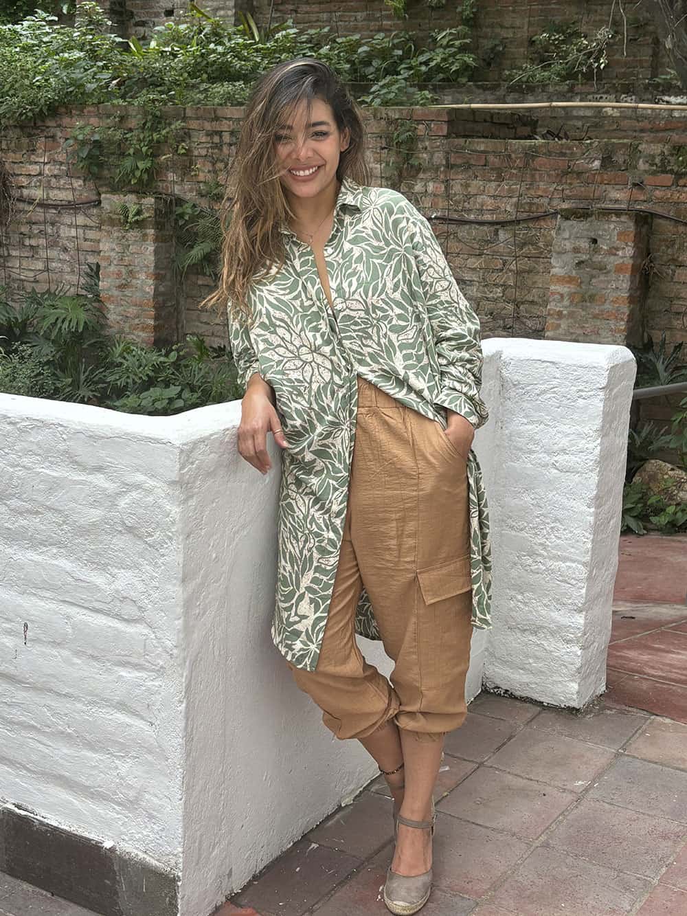 Blusa Jaspe Cover Está. Hojas