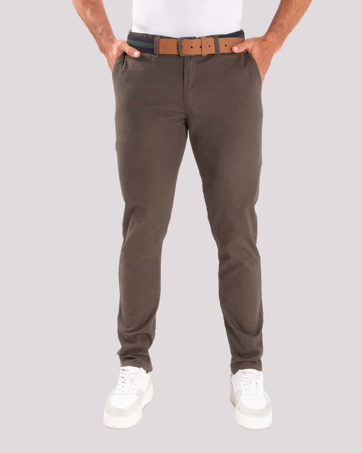 Pantalon slim verde para hombre