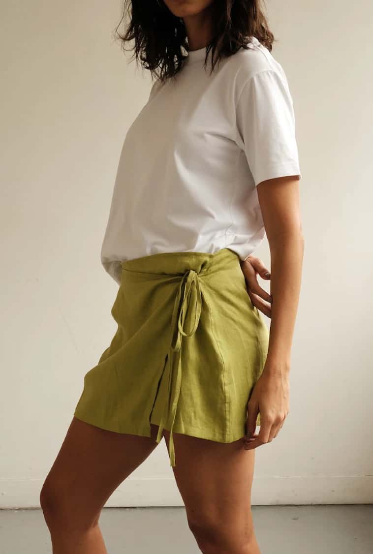 Falda Cala de lino | Verde