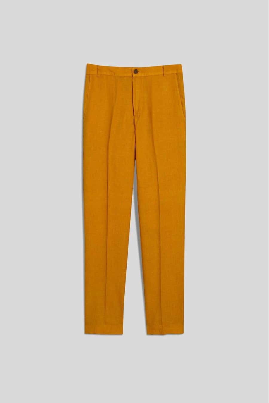 Men's linen pants mustard donato