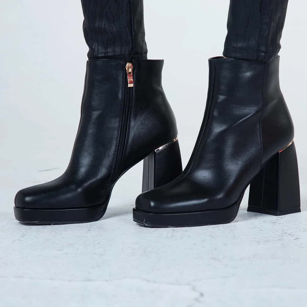 Botin Formal Tacon Cuadrado Florida