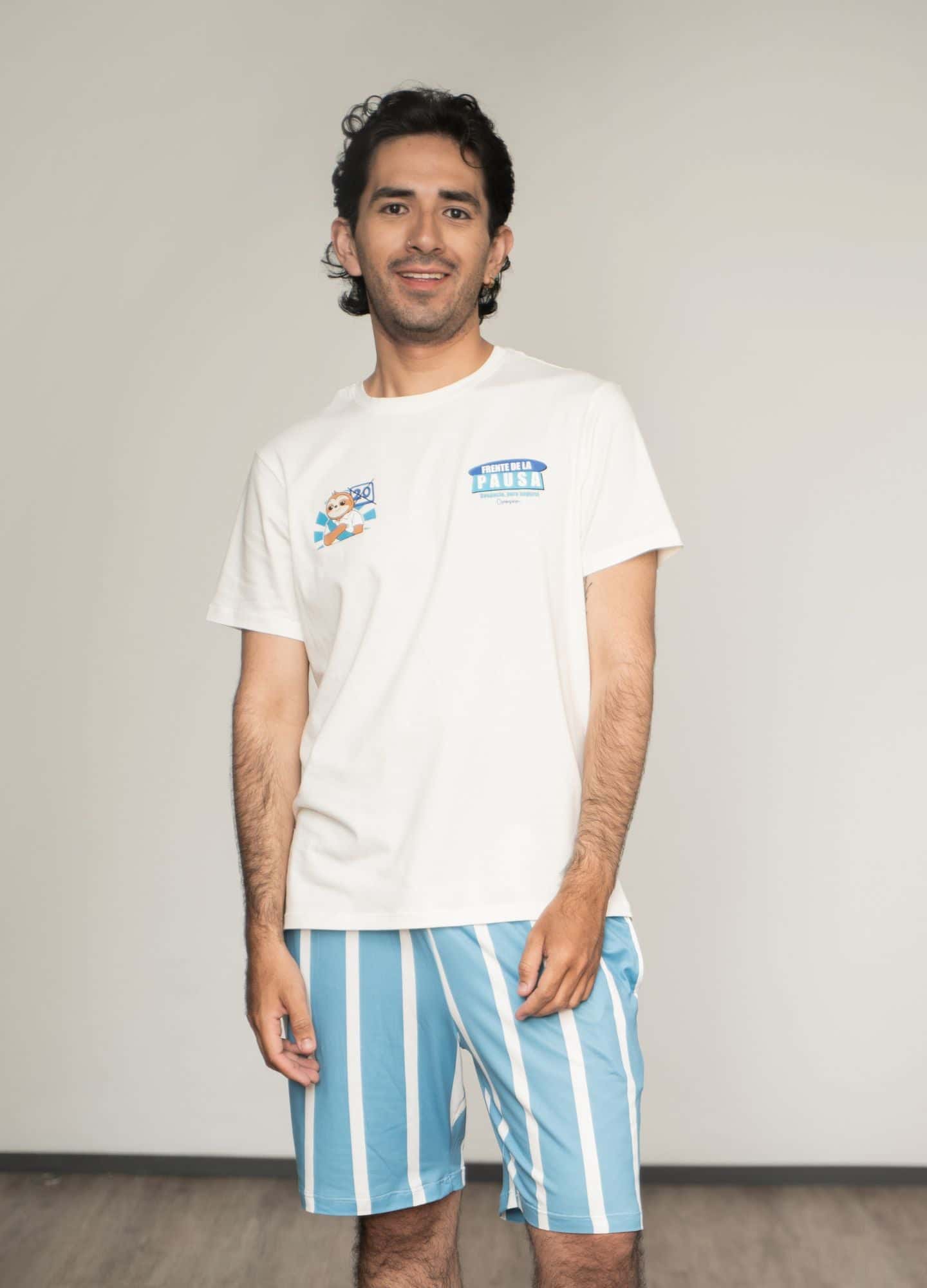 Conjunto Short Frente de la Pausa - Azul Cielo