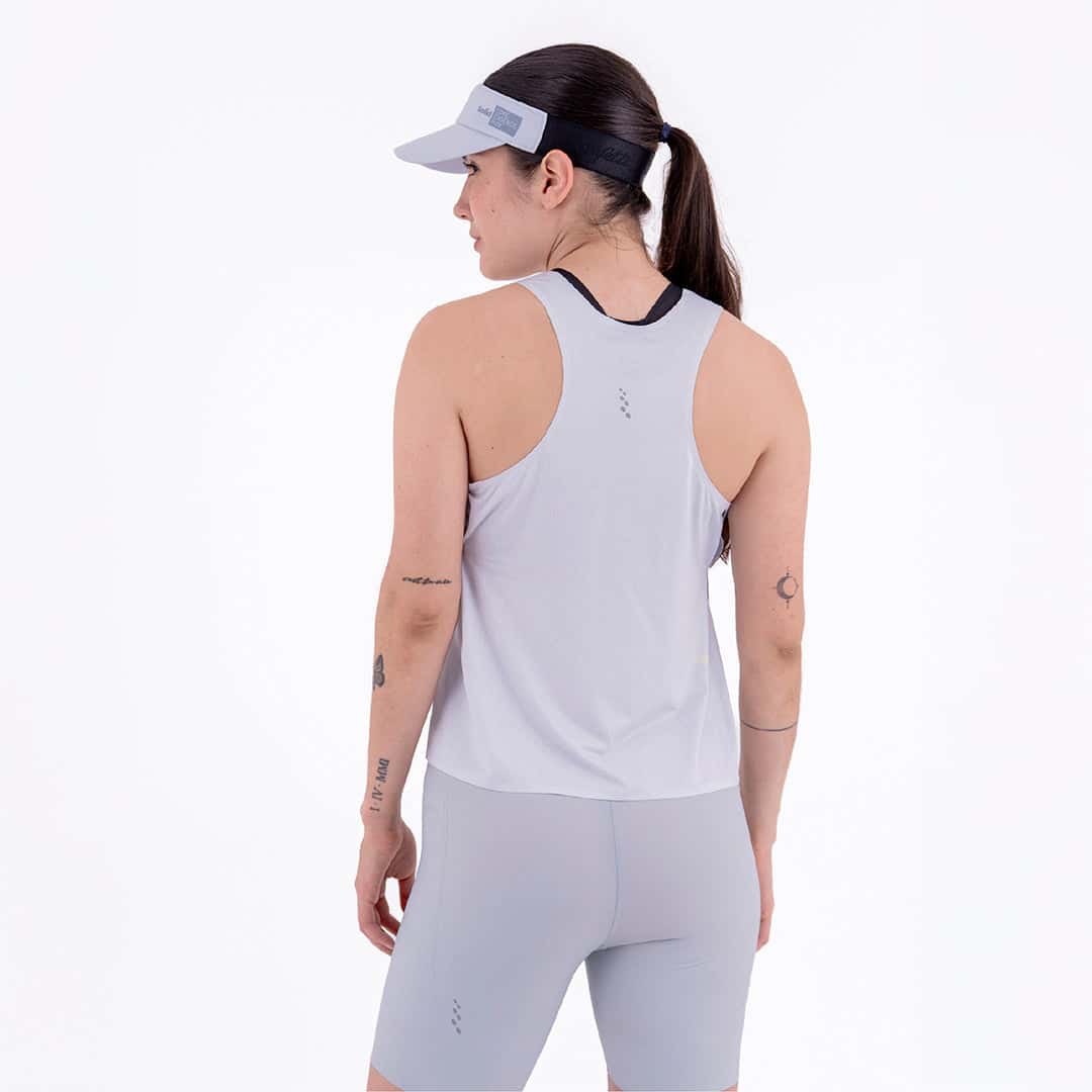 CAMISETA RUNNING MANGA SISA LEVIT GRIS CLARO PARA MUJER - miniatura 2