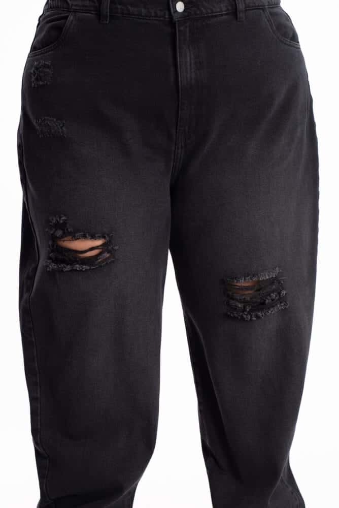 Jean Boyfriend Negro Rotos 413 - miniatura 3