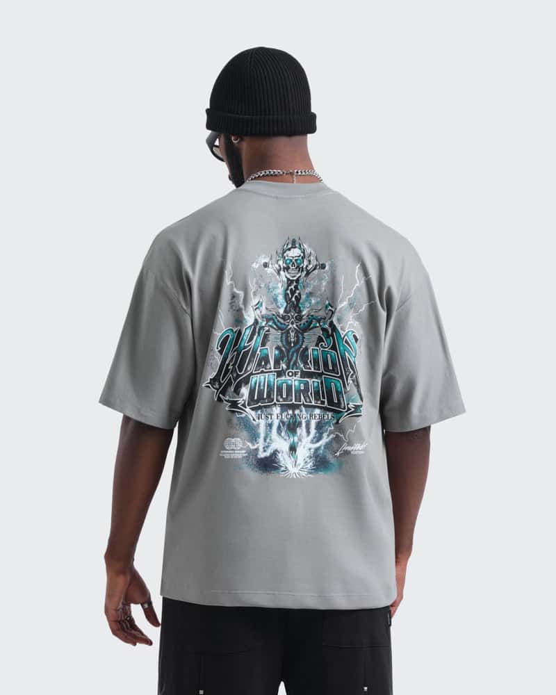 Camiseta Gris Oversize Warrior of World