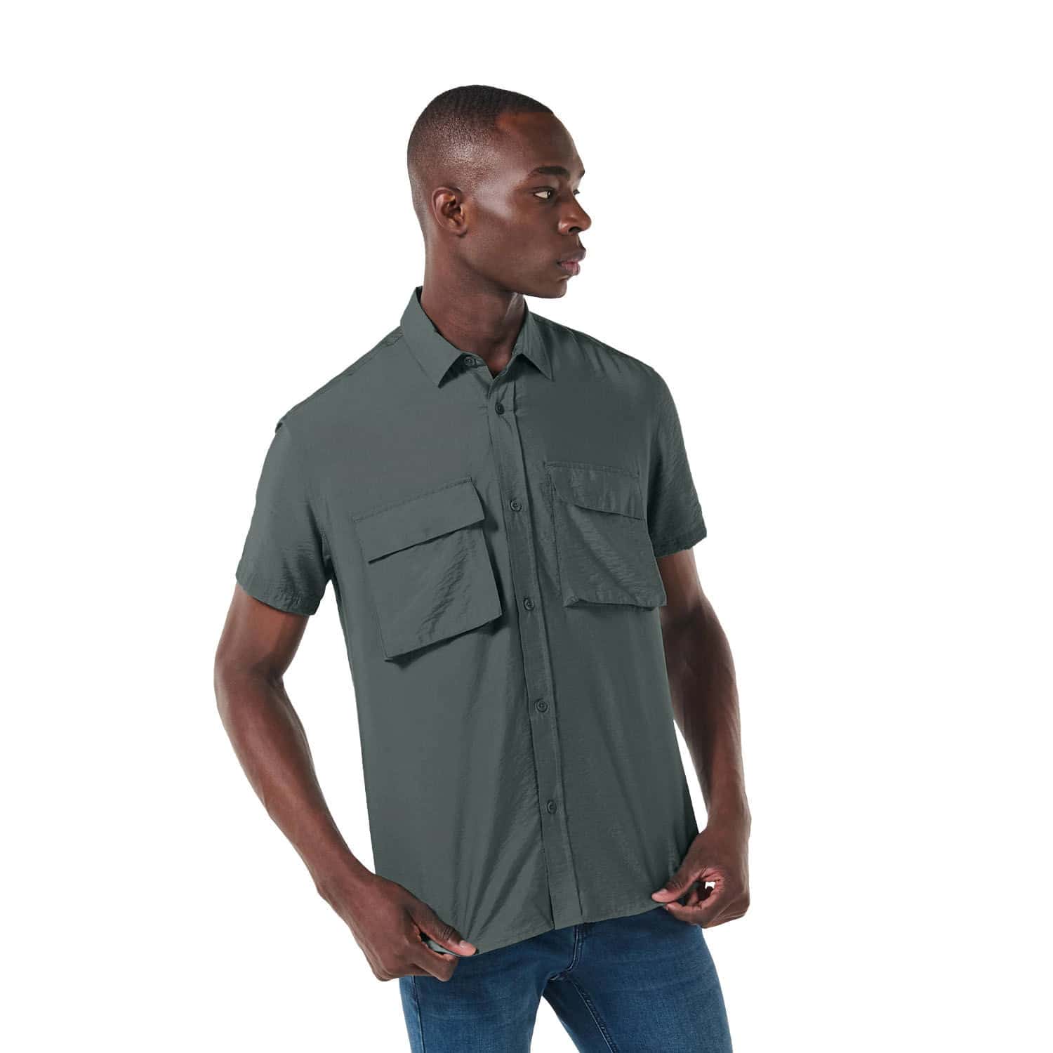 Camisa Manga Corta Derby para Hombre Verde