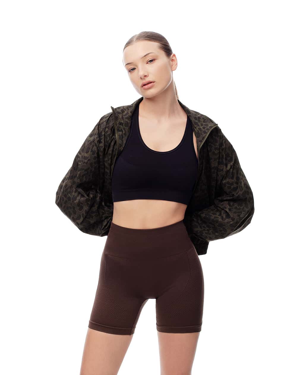 Biker deportivo seamless chocolate mujer