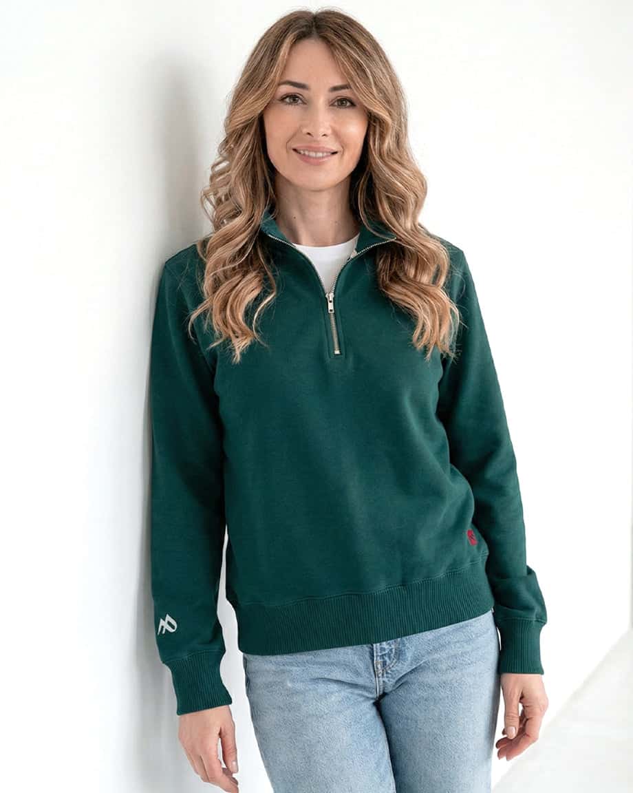 Buzo Cuello alto Mujer Verde Hoja