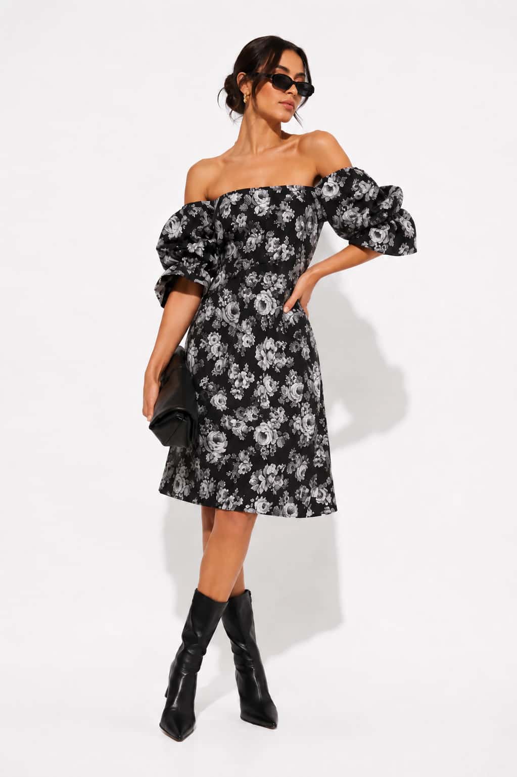 Vestido Mireya Negro Estampado