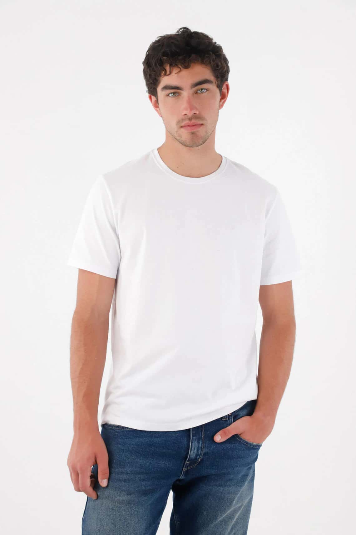 Camiseta básica con raqueta blanca para hombre