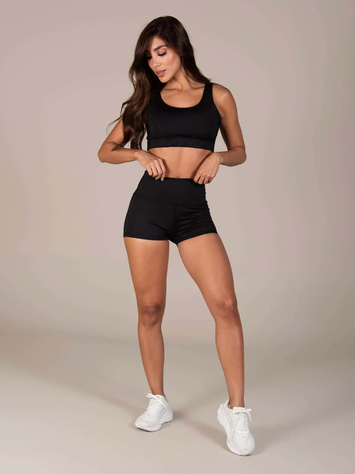 Black mini short set