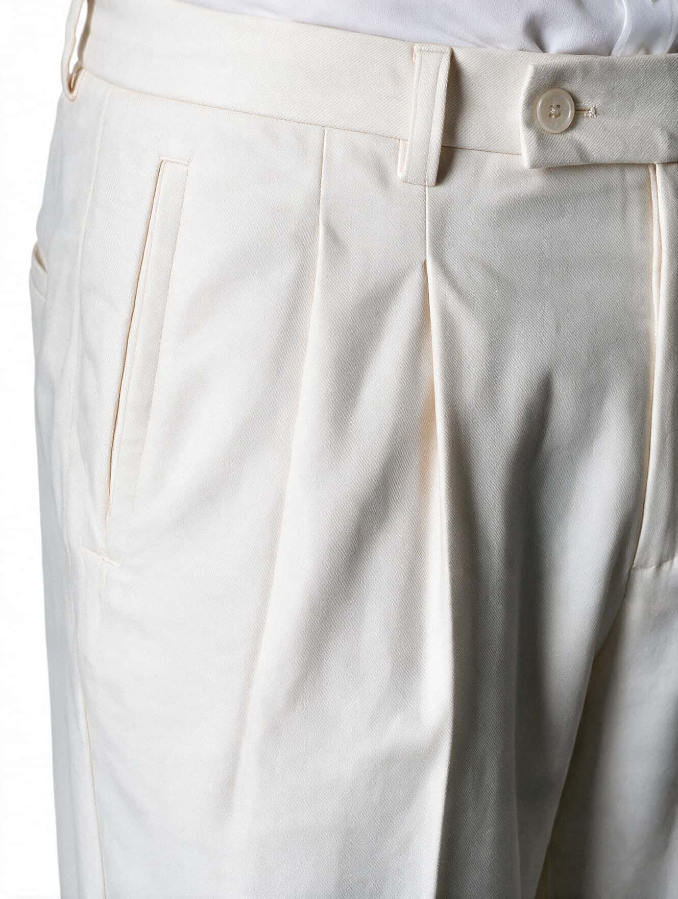 Pantalón beige con pretina cruzada - miniatura 4