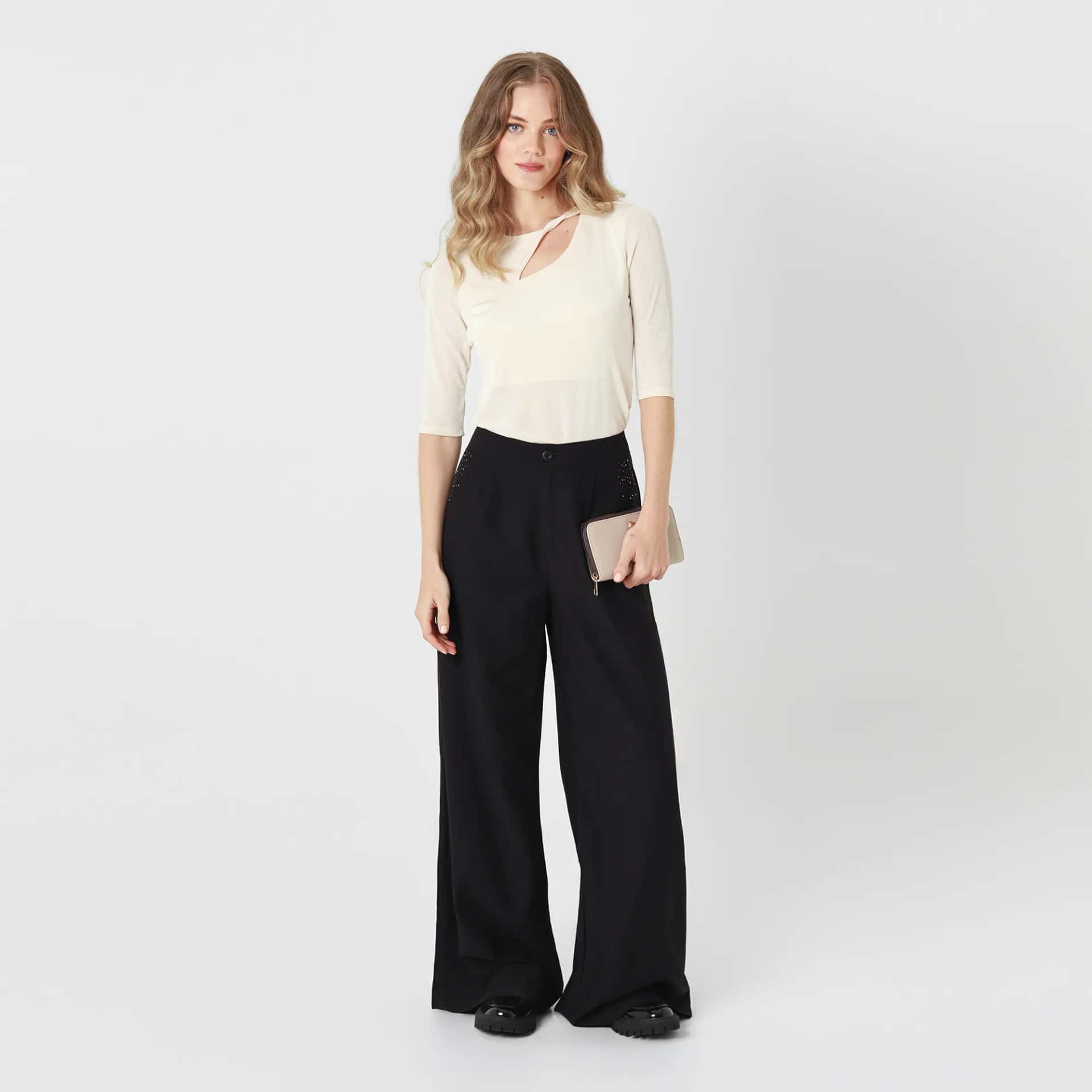 Pantalon Tiro Alto Bota Flare