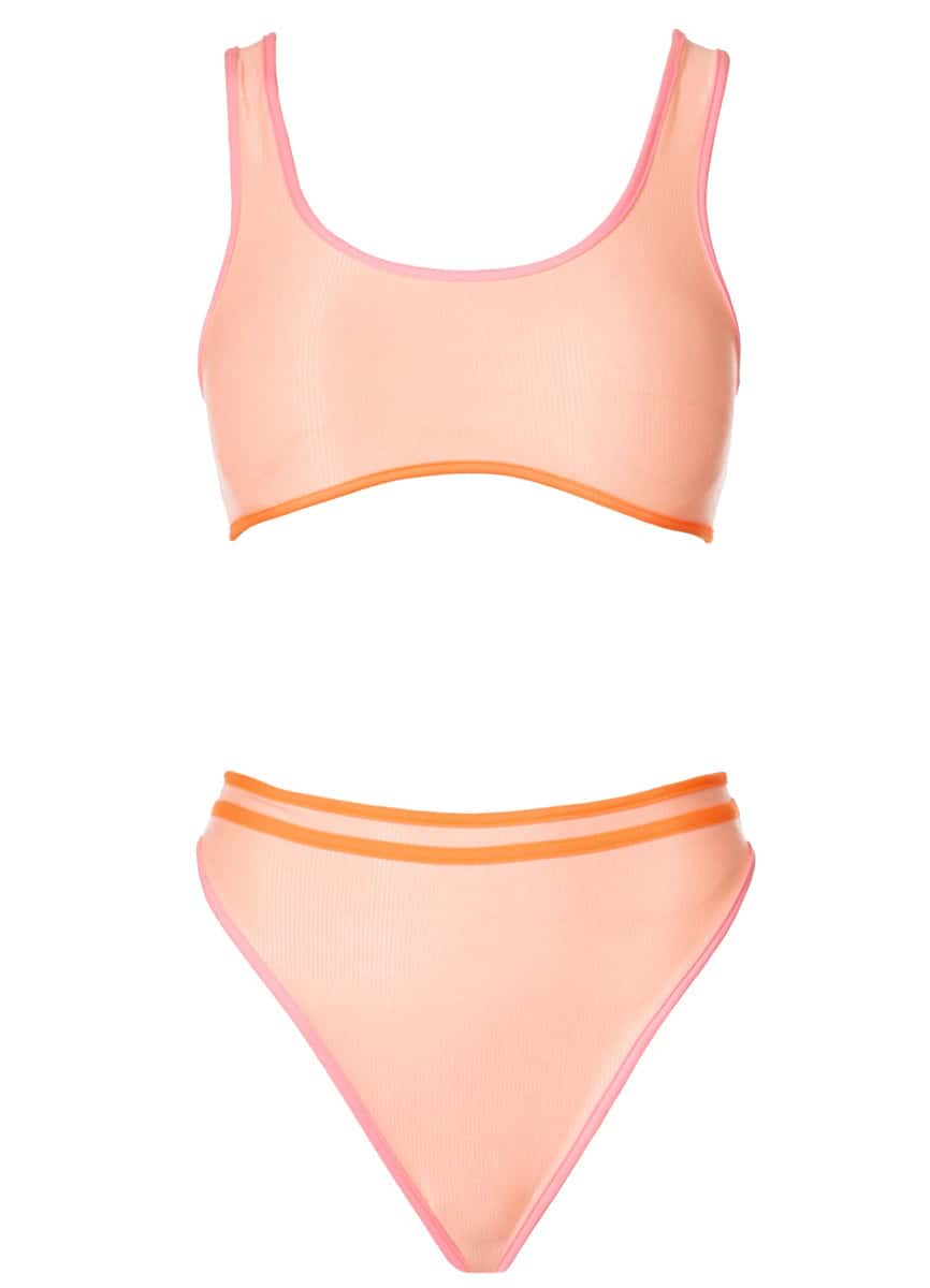 Maaji Peach Coral Jilly Sporty Bralette Bikini Top - miniatura 6