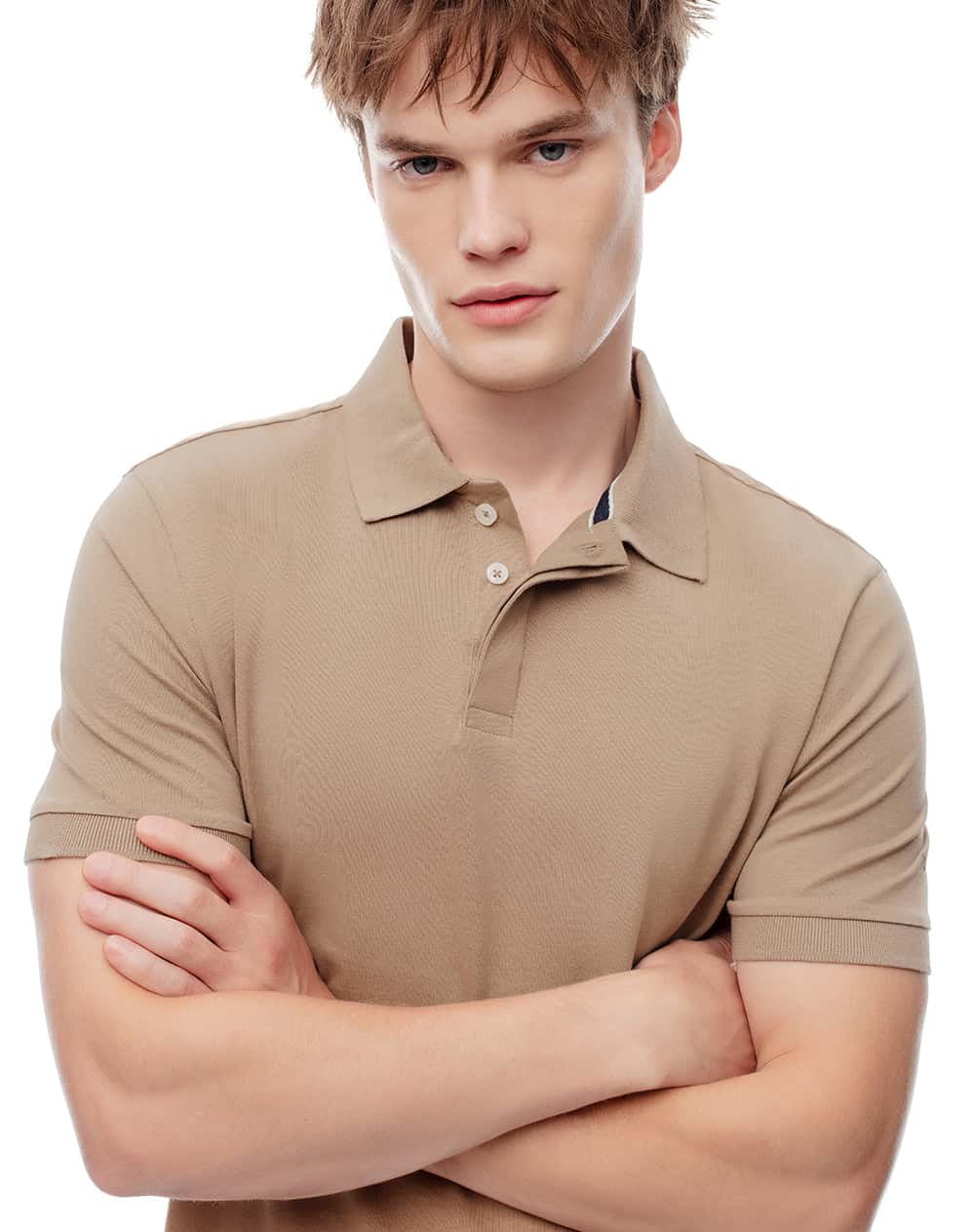 Polo slim algodón habano hombre