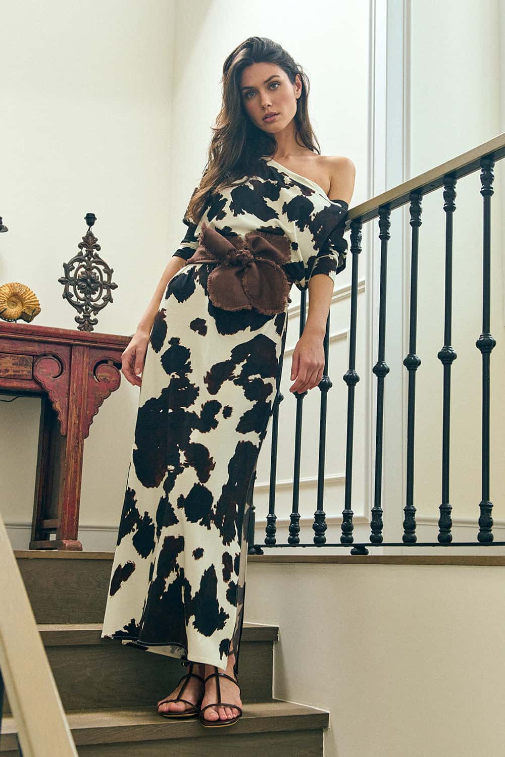 Vestido monaco ivory coffee