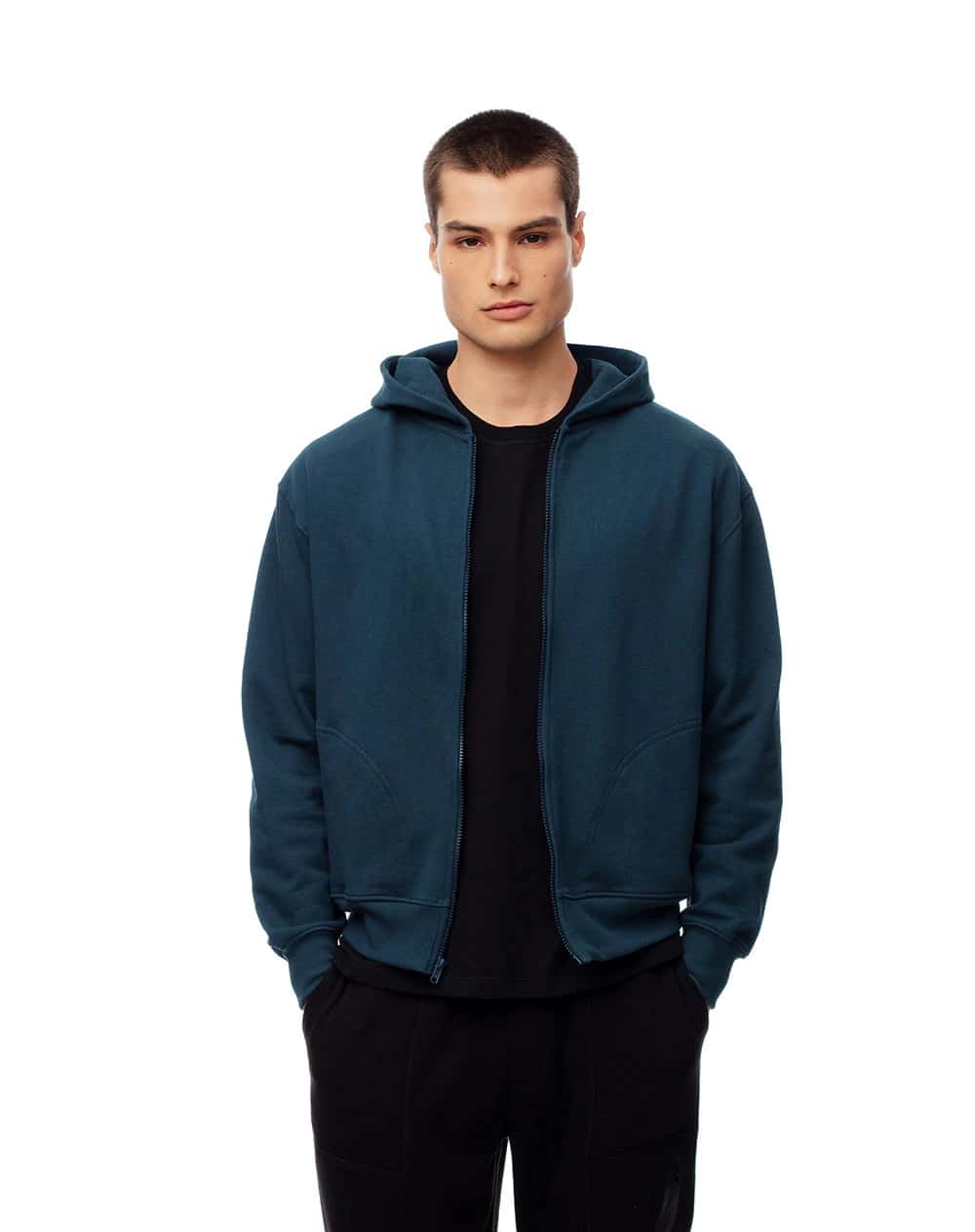 Chaqueta relax algodón azul hombre