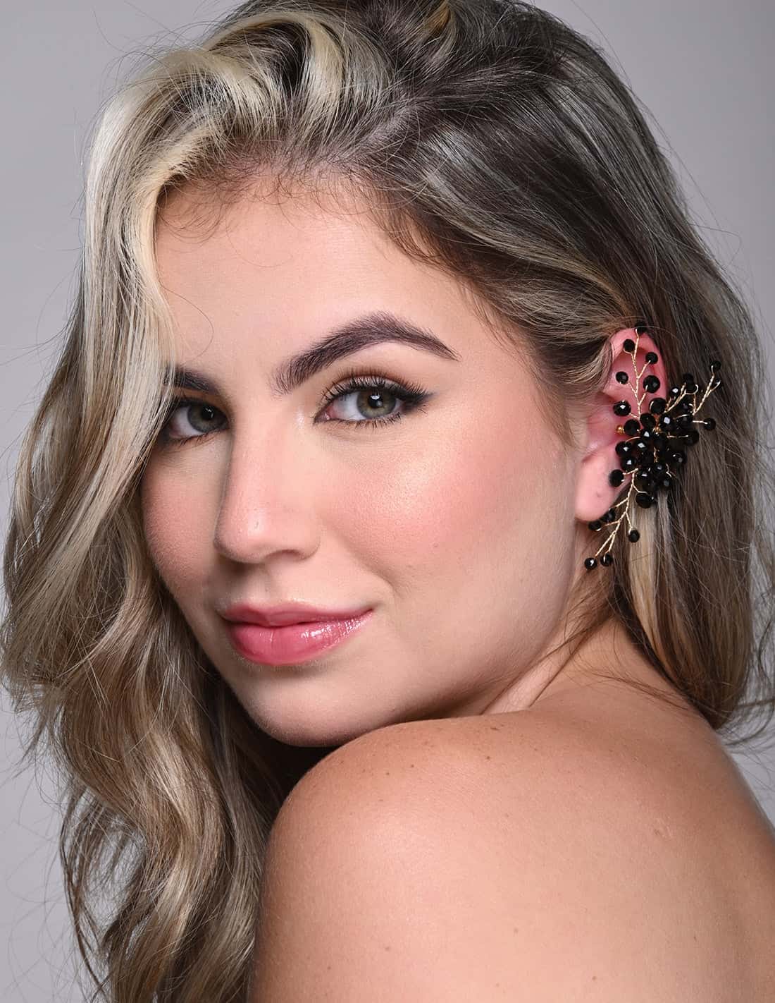 Ear Cuff Glimmer Negro