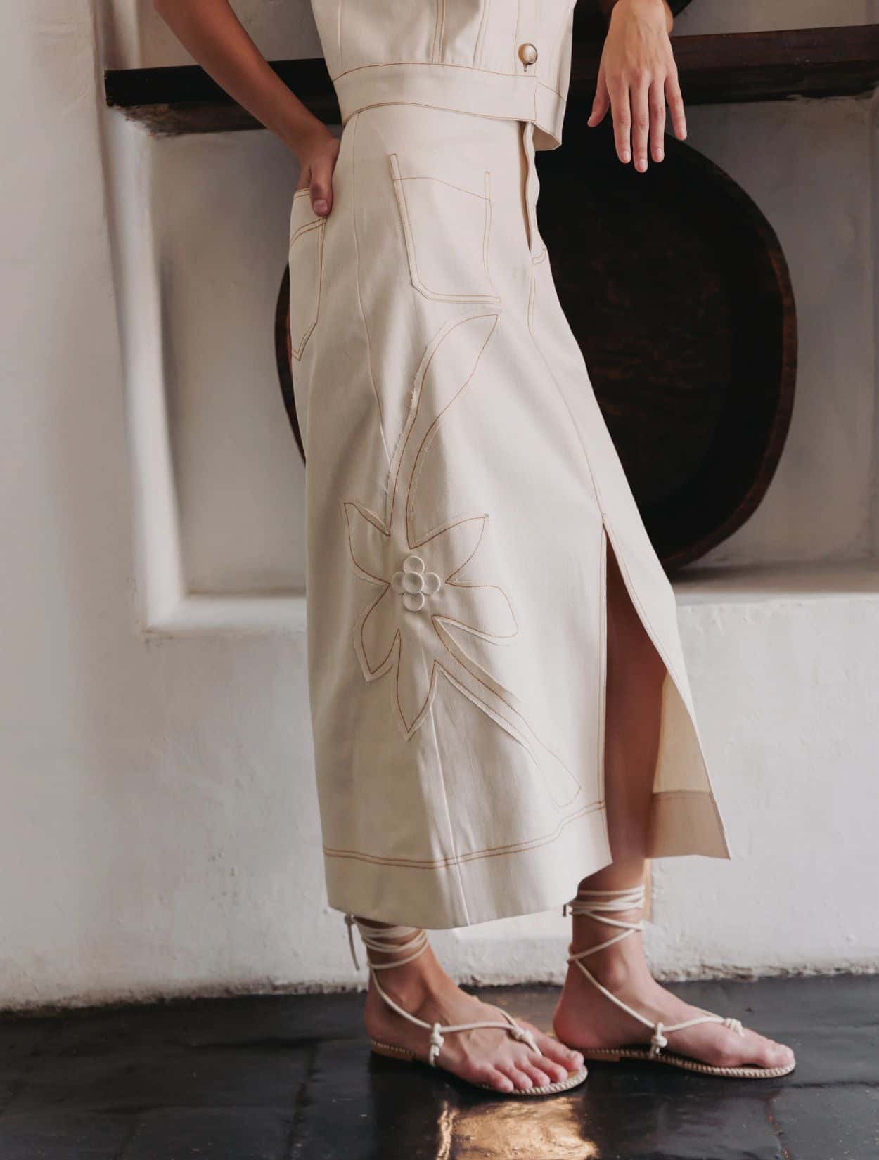 FALDA RECTA DENIM NATURAL - miniatura 2