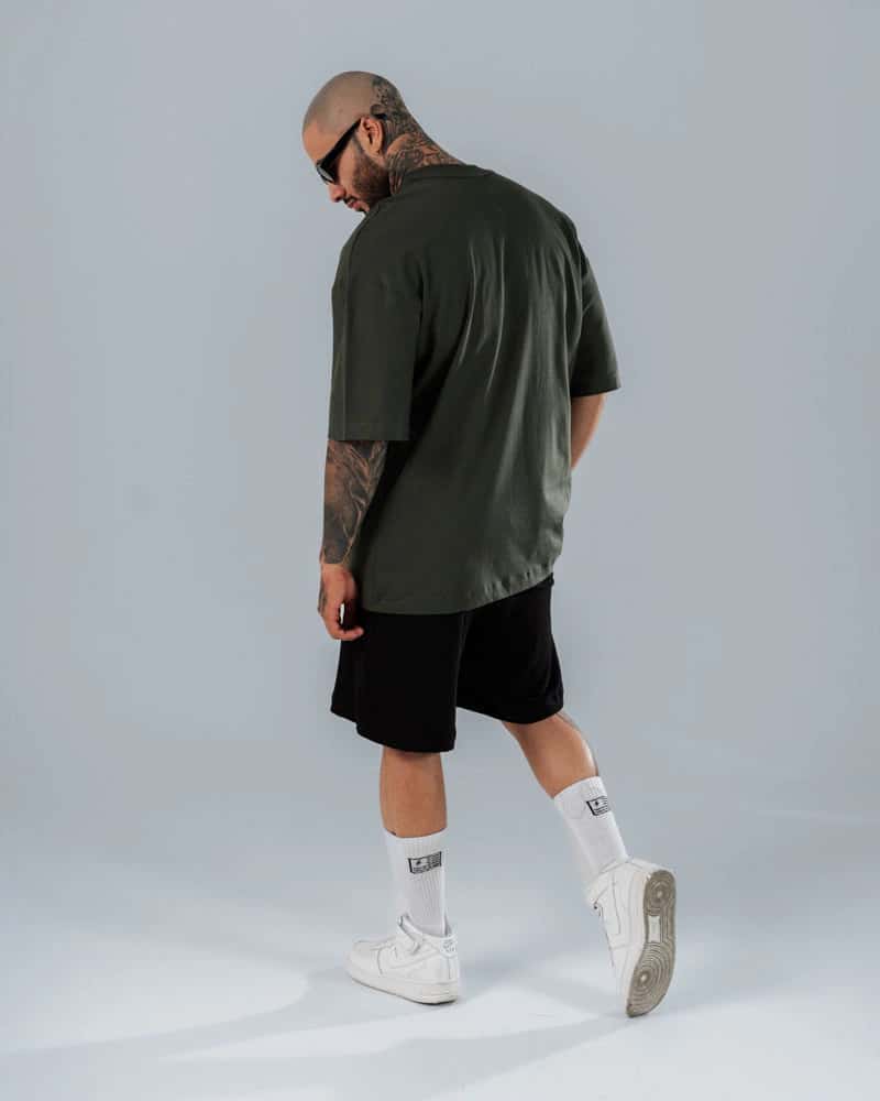 Camiseta Para Hombre Oversize Básica Verde - miniatura 5