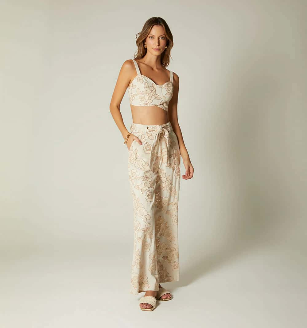 Blusa crop de tiras con amarre