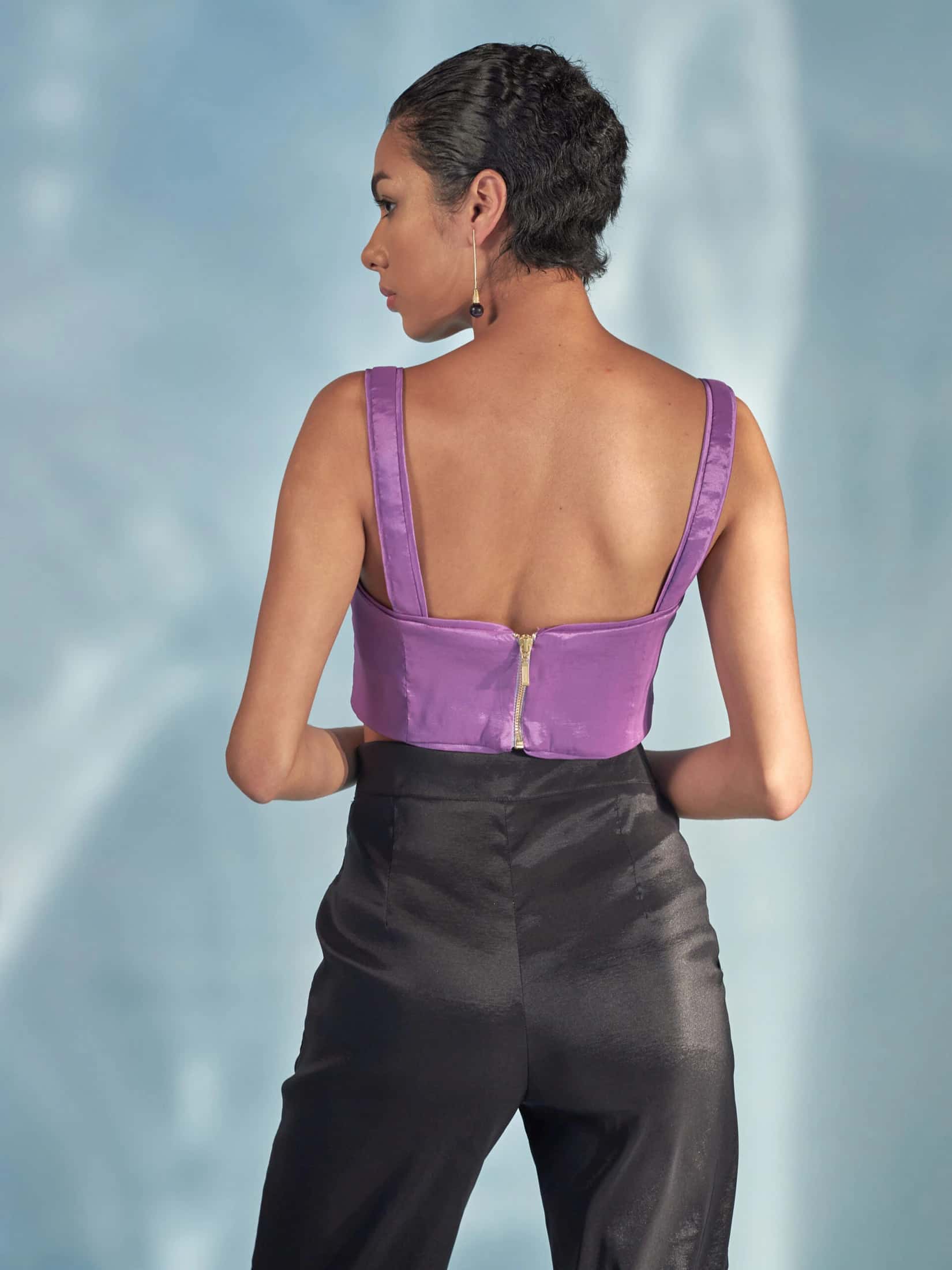 Crop Top Hebilla Morado - miniatura 2