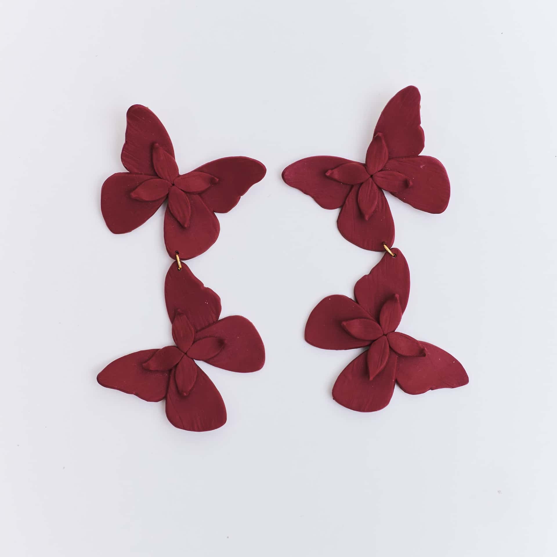 Aretes Alas en Flor Doble