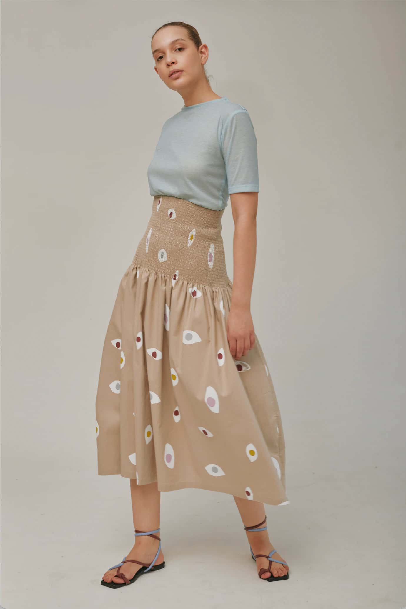 Falda Shirred Ojitos
