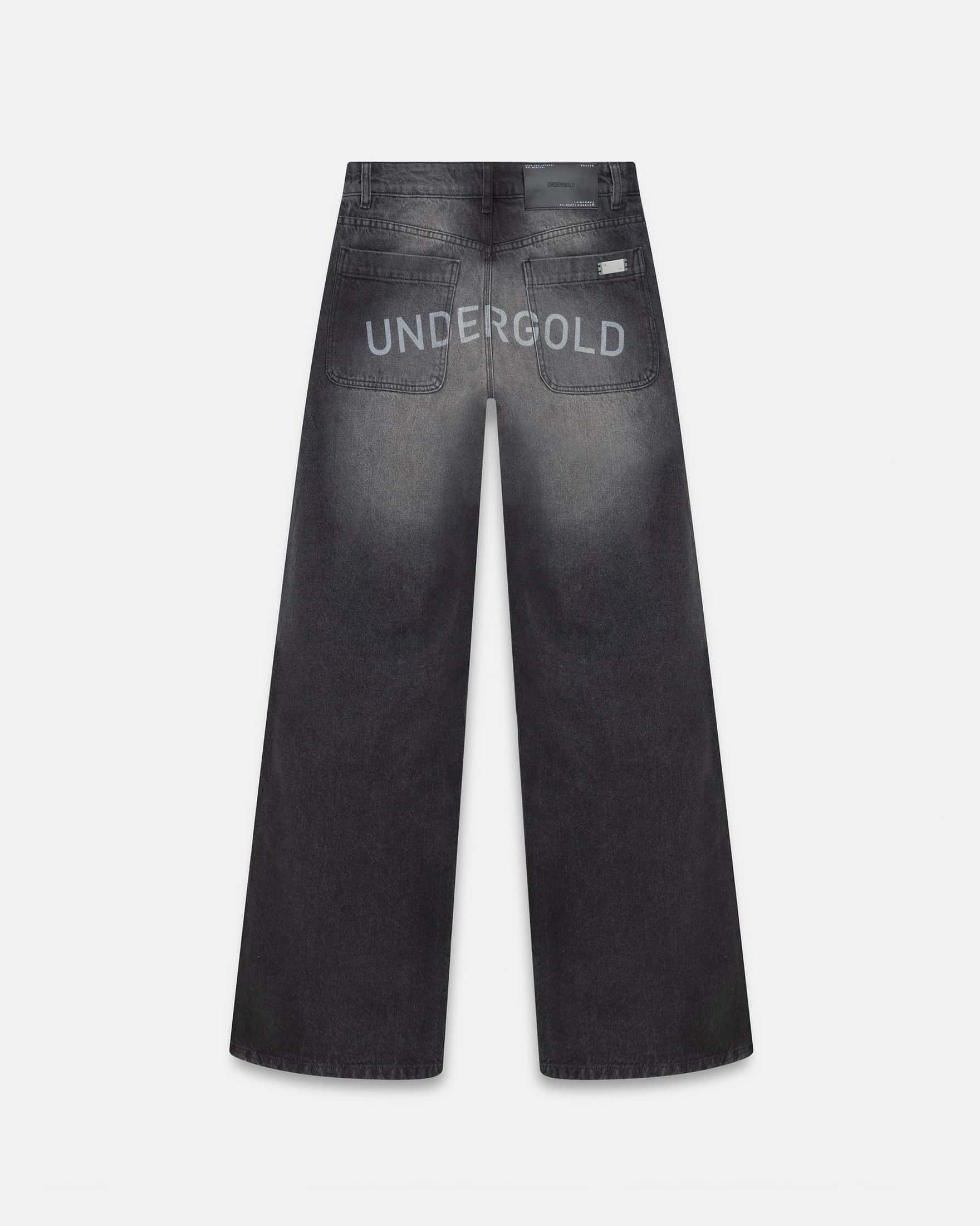 W Line Basic Wide Jeans Washed Black