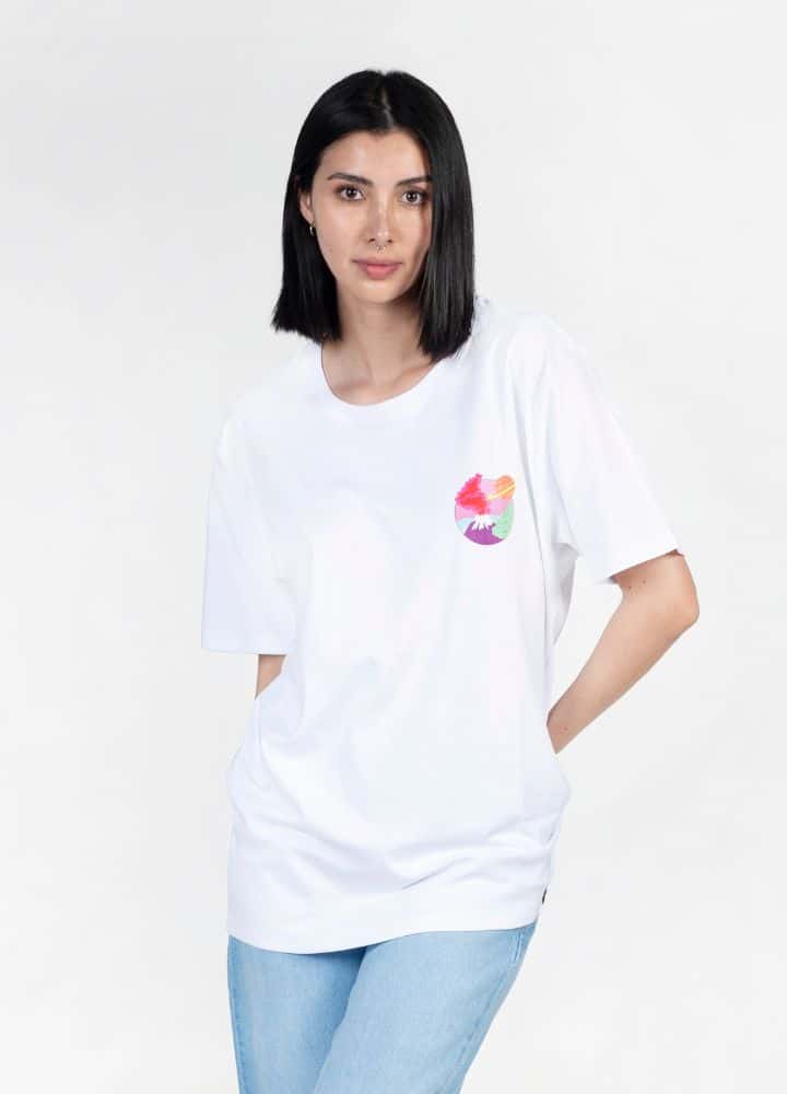 Volcano Camiseta Oversized - Blanco