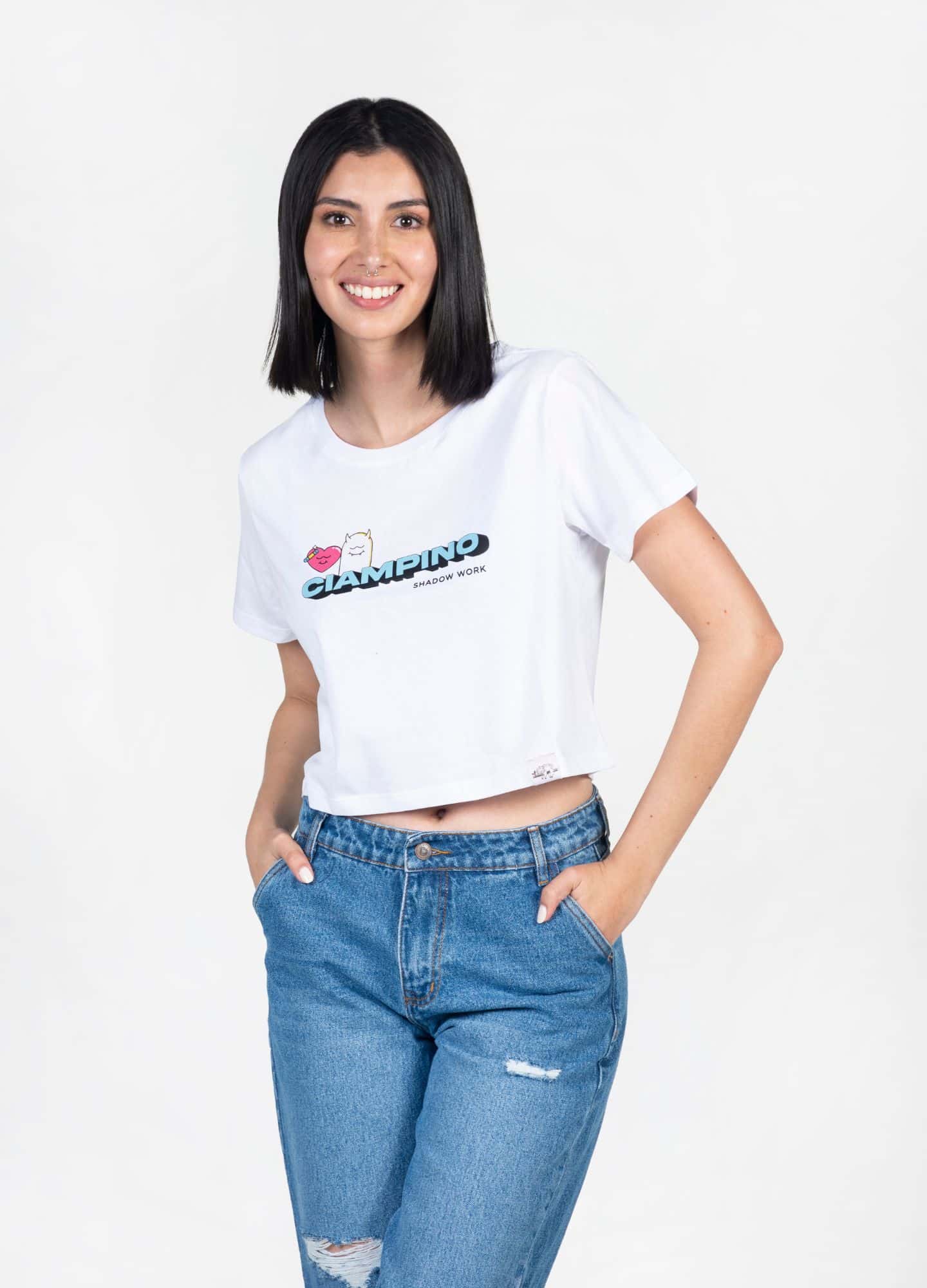Shadow work Crop Top - Blanco