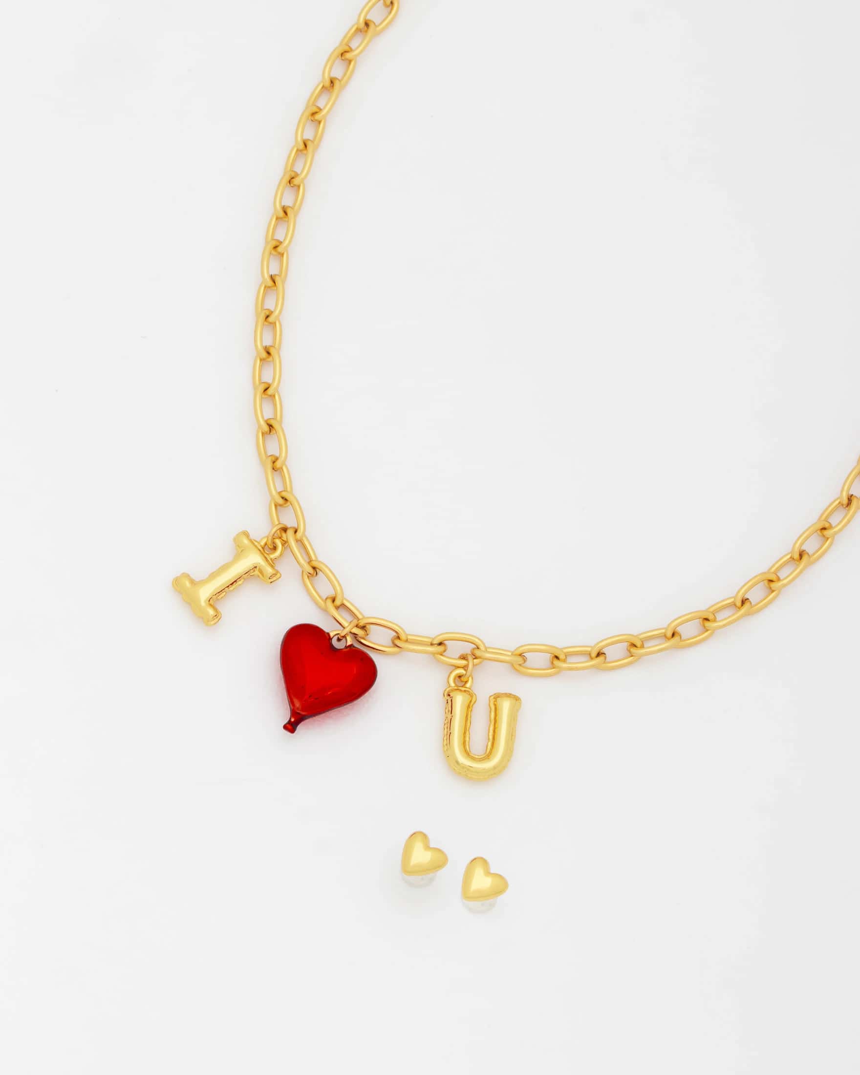 Collar I ♡ U + Aretes