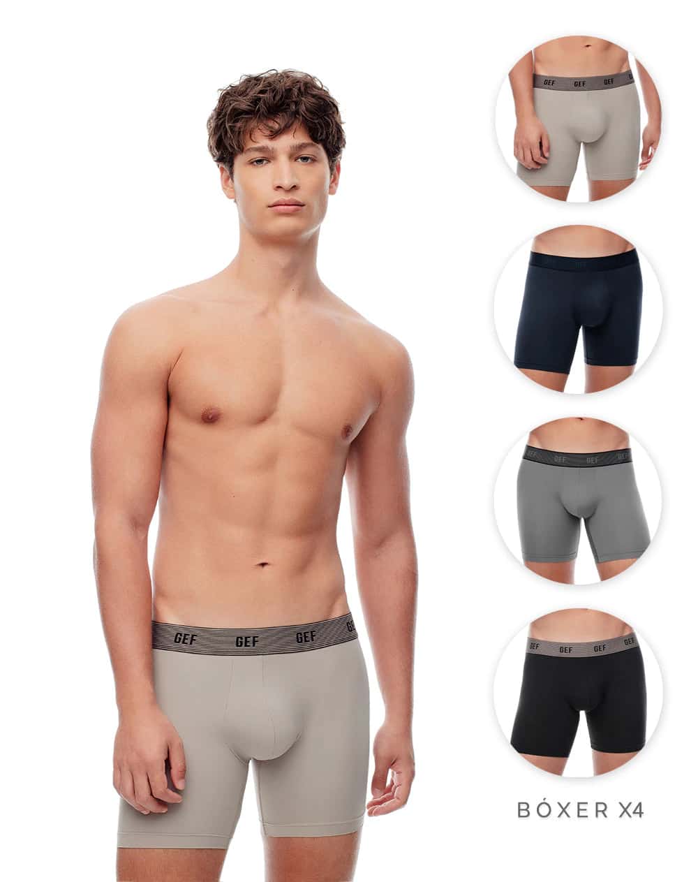 Bóxer medio microfibra x4unds surtido hombre