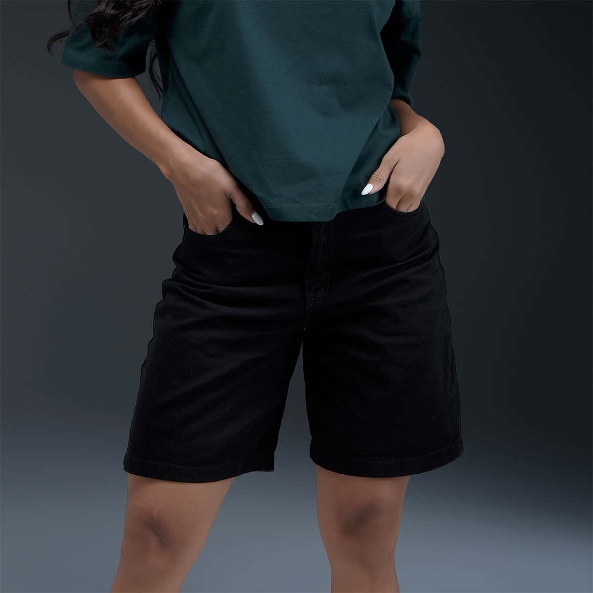 Short Negro Denim Mujer