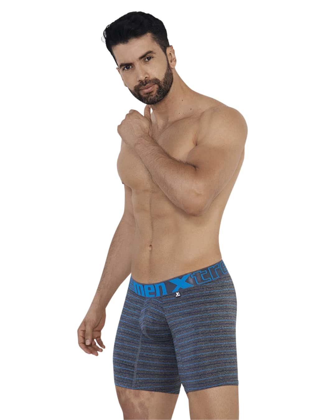BOXER MICROFIBRA RAYAS AZUL TURQUESA