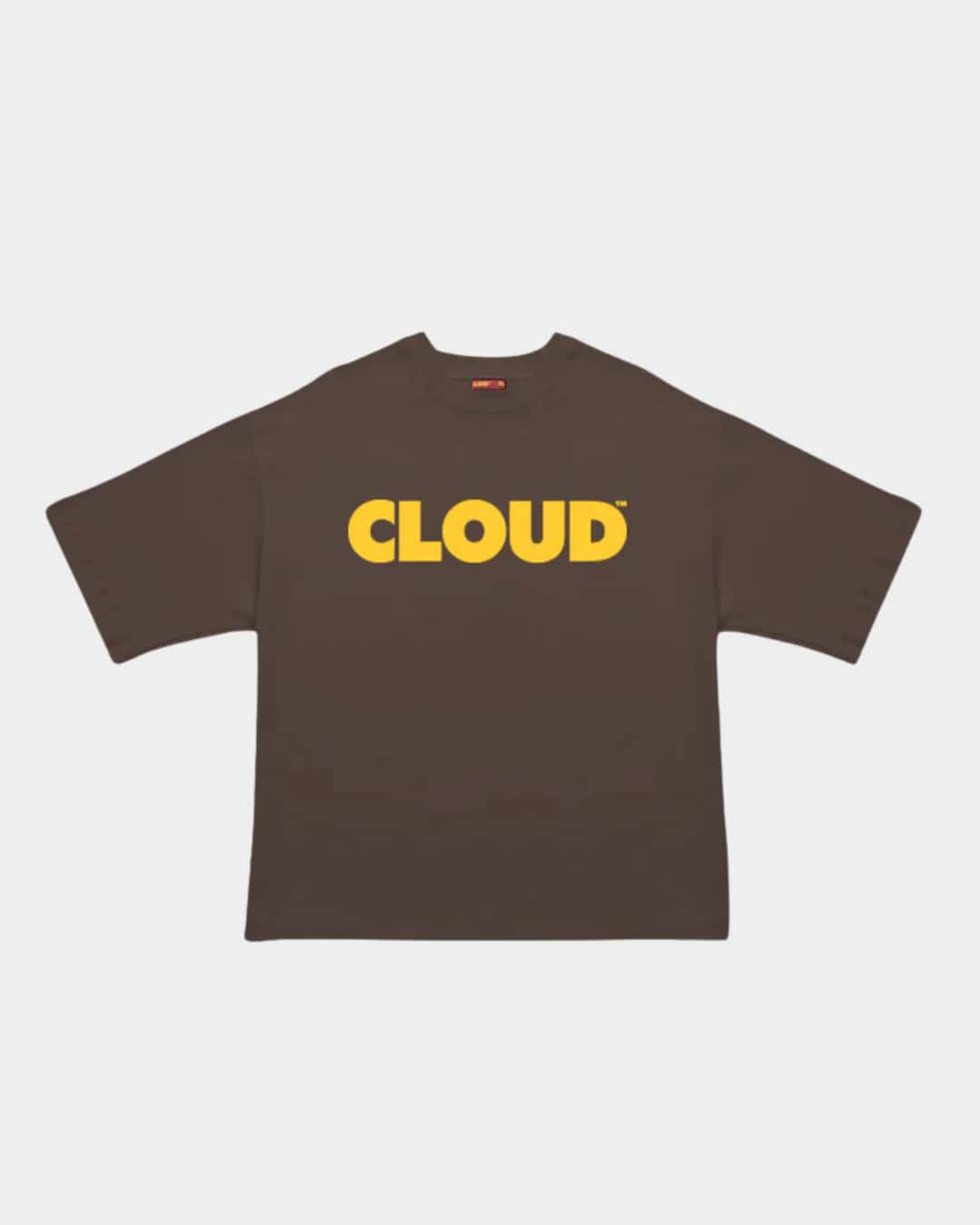 CAMISETA BLOCK AMARILLO SOBRE CAFE OVERSIZE - miniatura 1