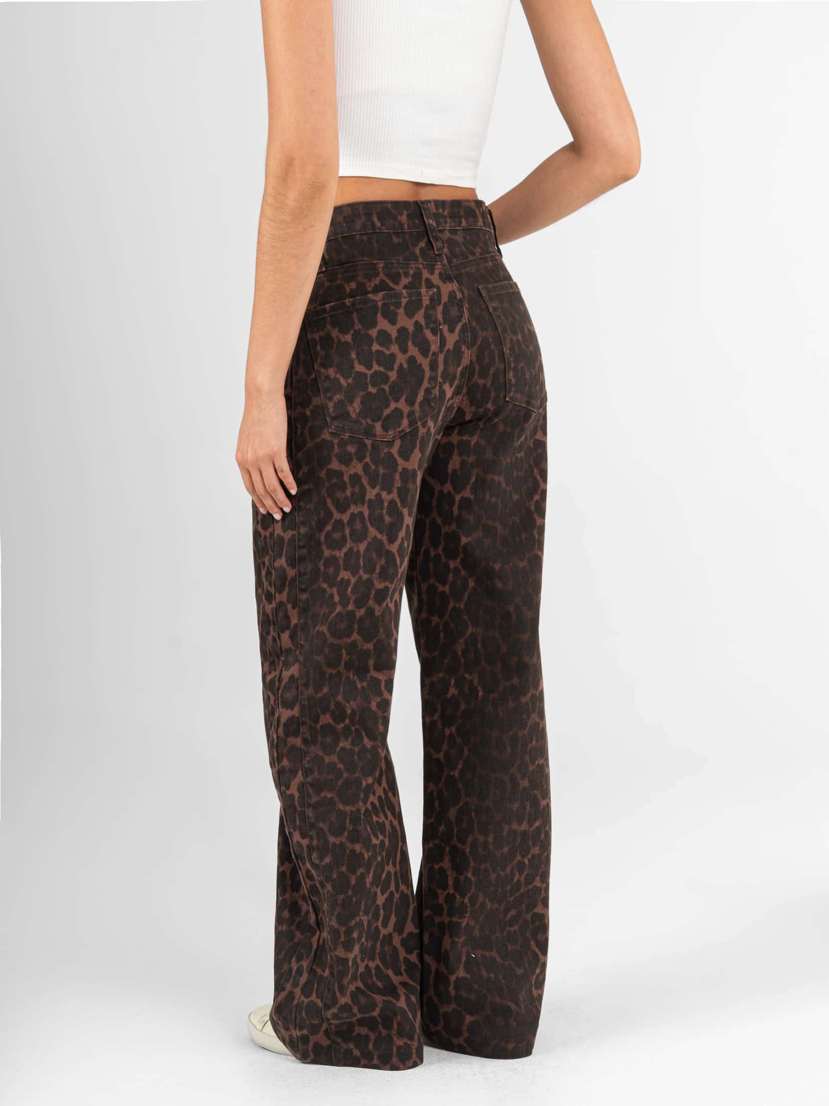 Ref: 0620710 Pantalón wide leg, stretch, tiro alto, estampado animal print - miniatura 5