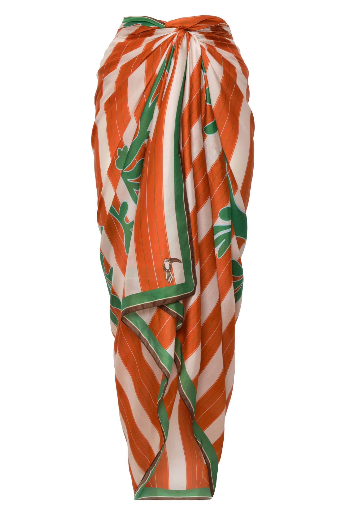 De La Falaise Cotton Silk Sarong / Green Solana Shield