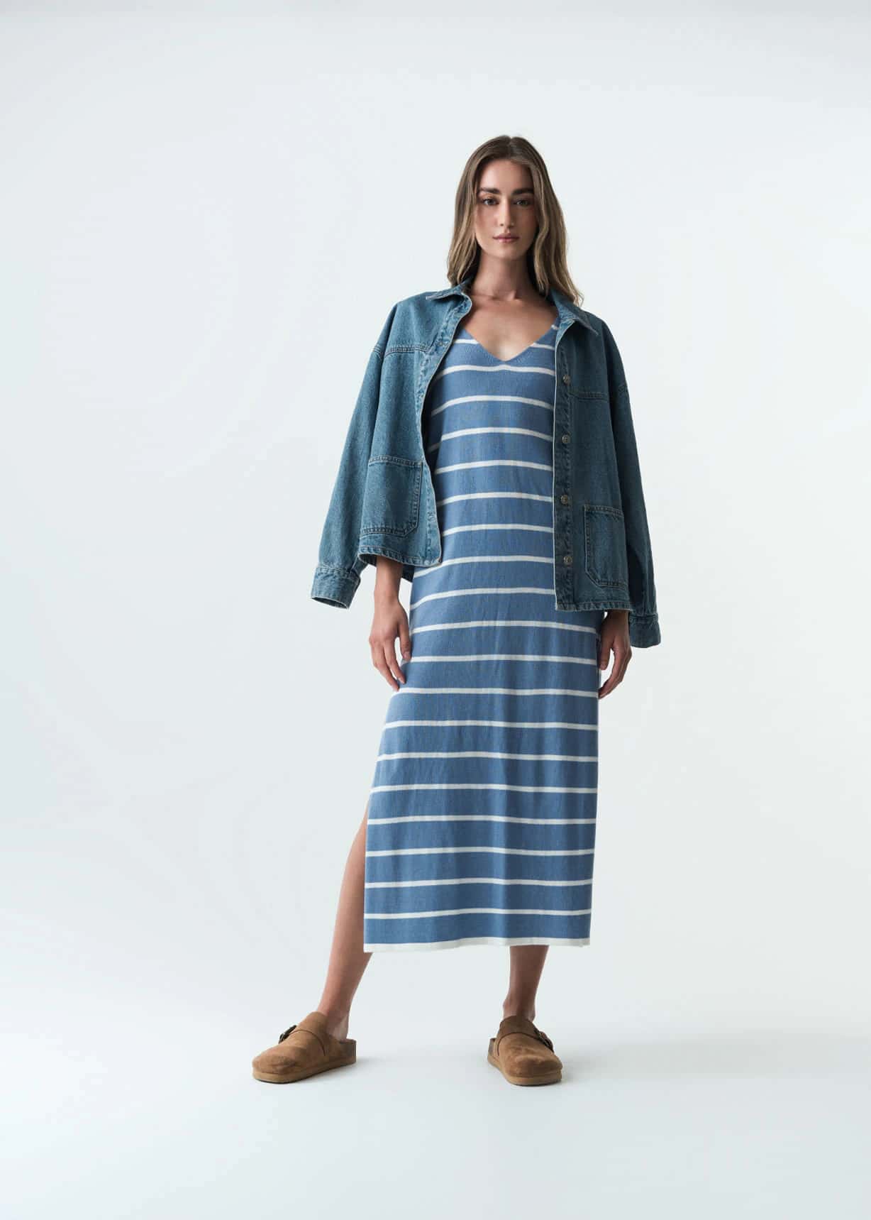Vestido largo a rayas para el verano