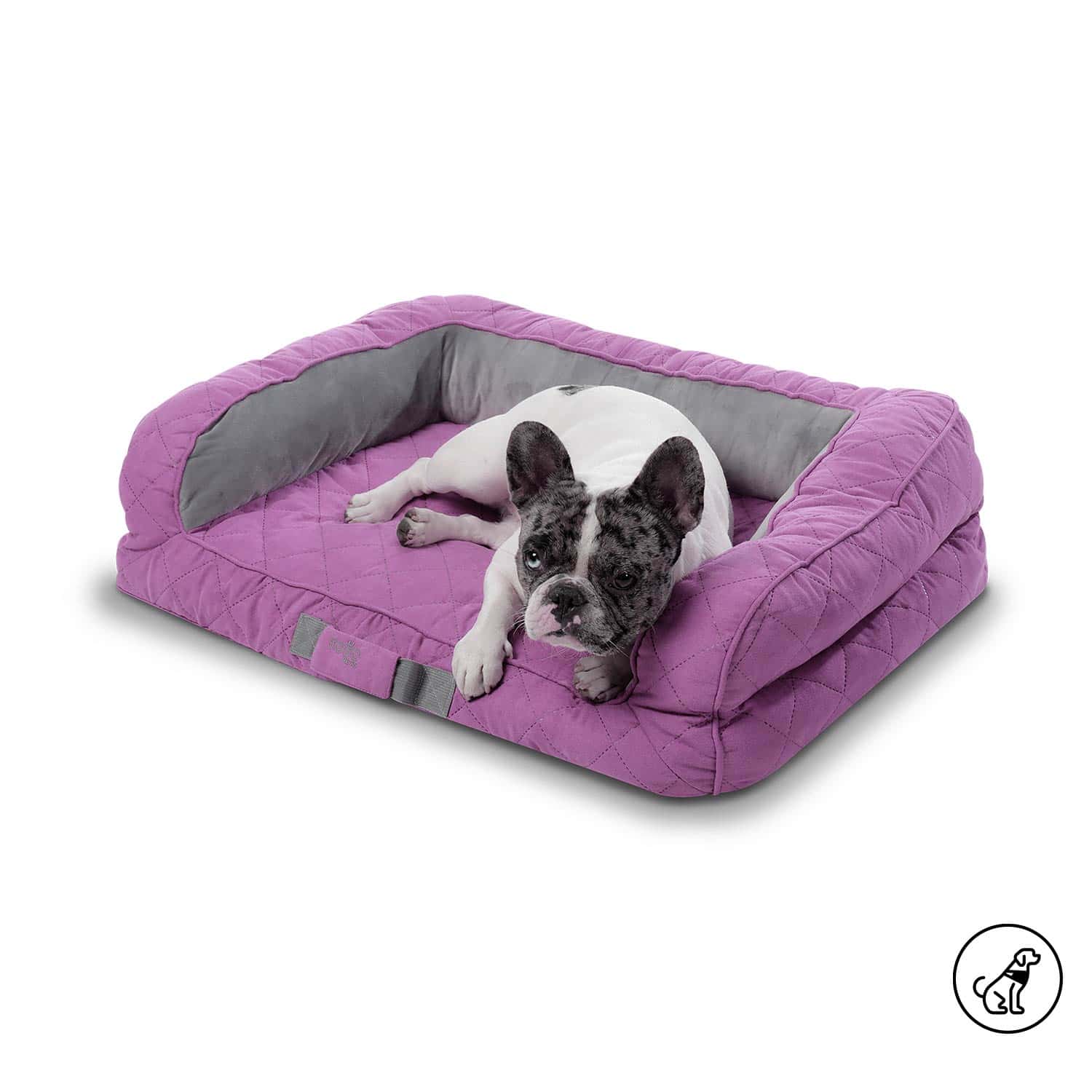 Cama para Perros Acolchada Alina Gris con Colchón Extraíble