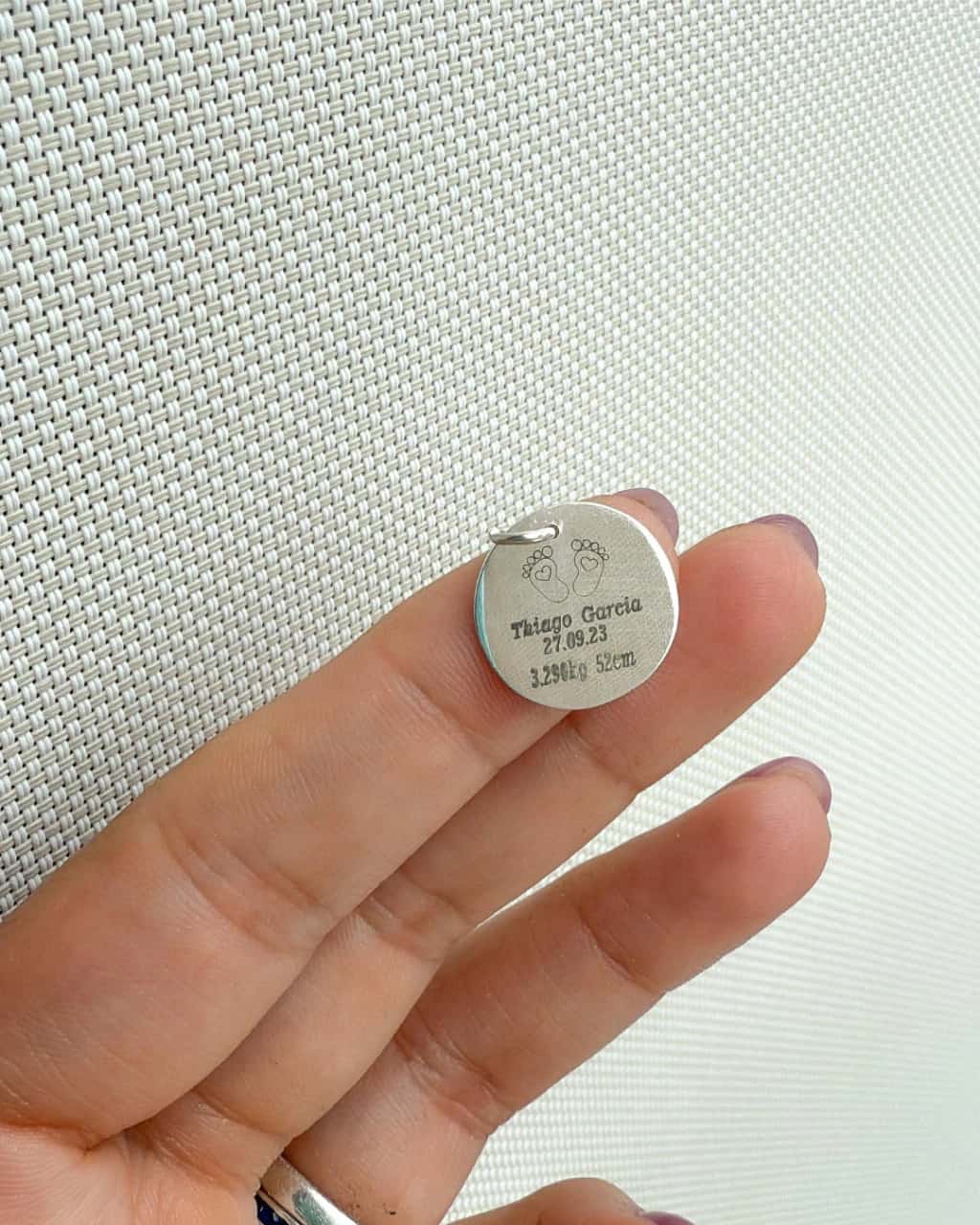 Dije en Plata Personalizado Nacimiento