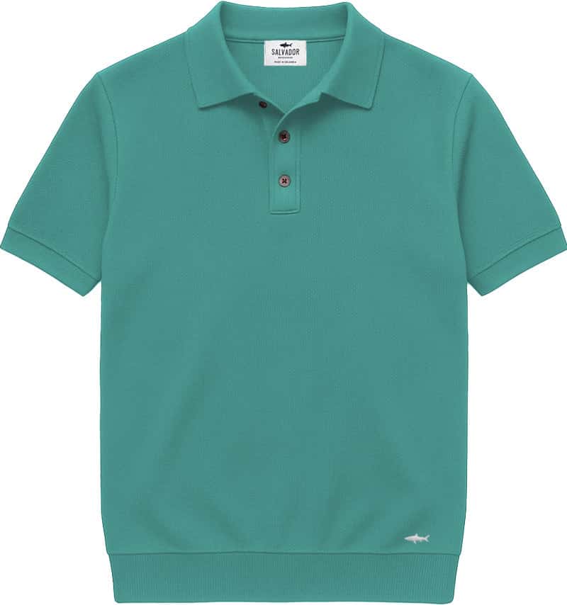POLO DE PUNTO BOTONES MENTA