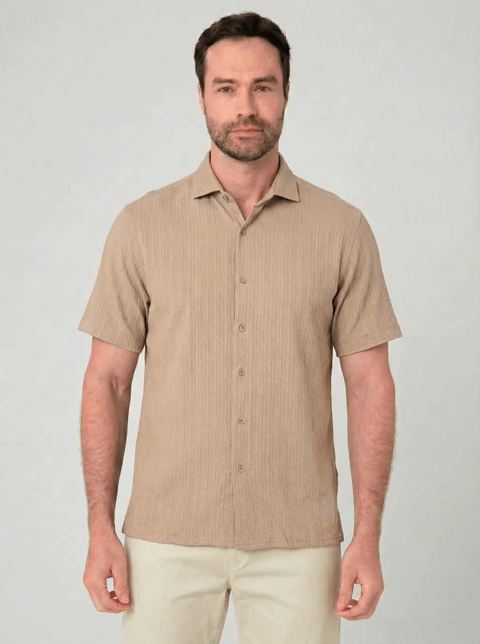 Camisa manga corta con textura para hombre Jon Sonen 027225014