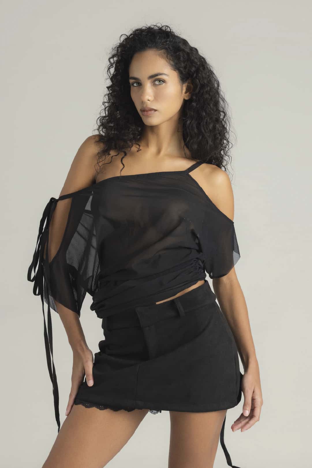 SET BLUSA & FALDASHORT VICTORIA NEGRO