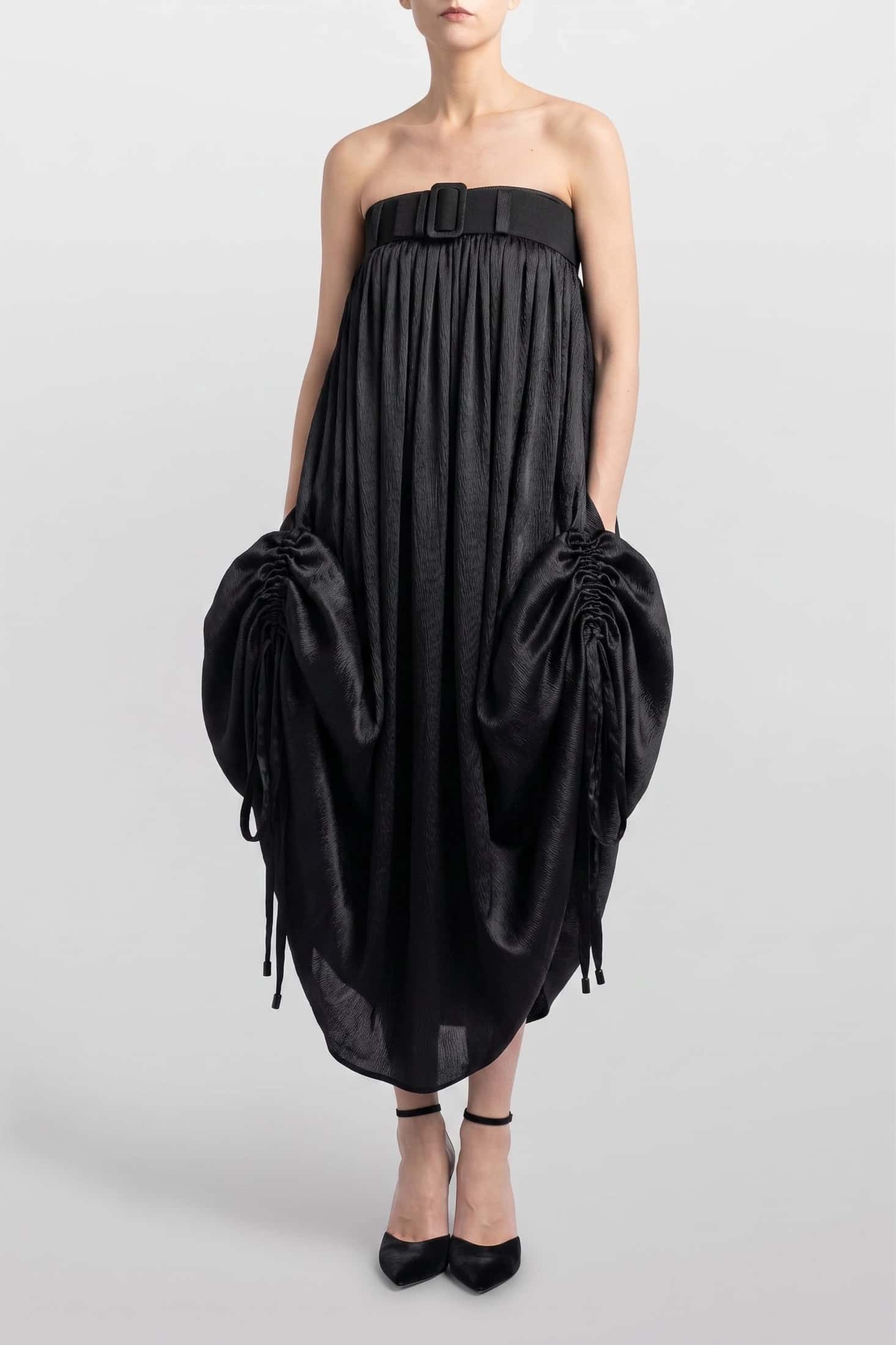 VESTIDO BALLOON EN TEXTURA - miniatura 2