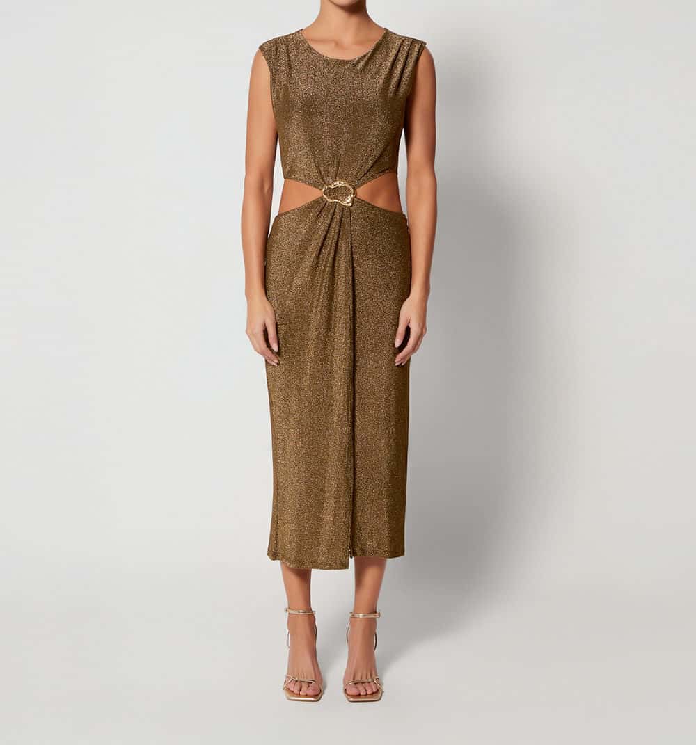 Vestido midi con herraje