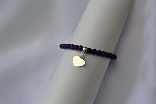 Pulsera Amatista dije corazón - miniatura 2