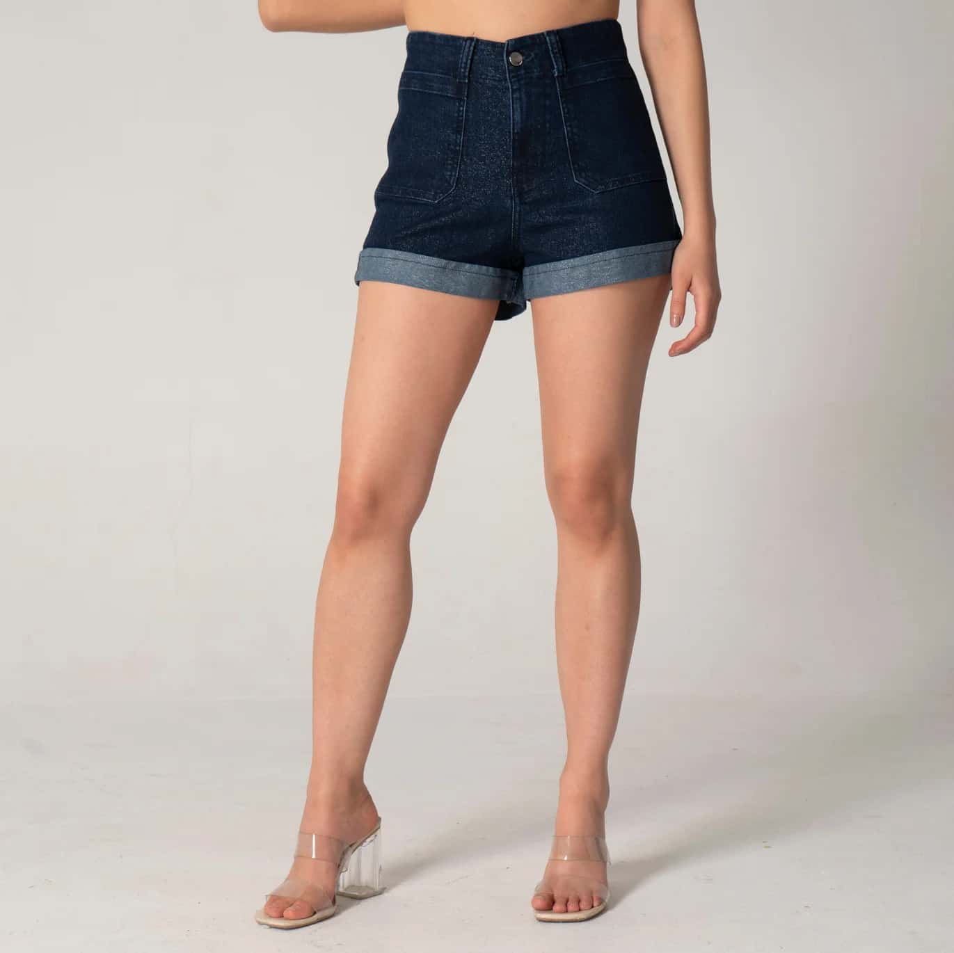 Short Denim Regular Sequins
