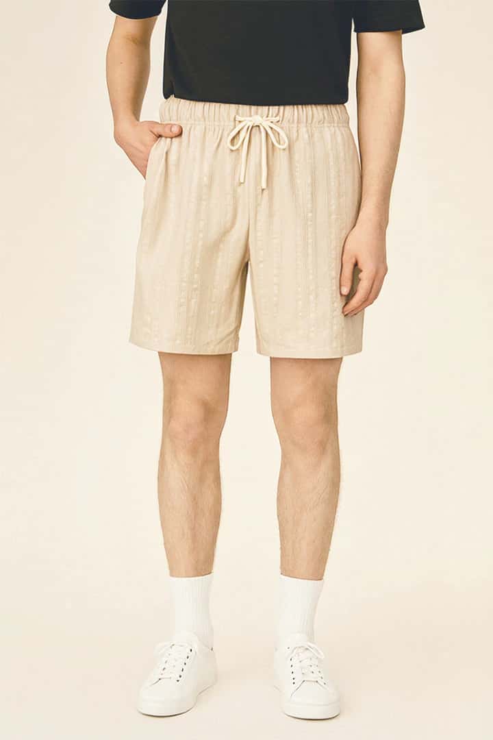 Short tejido beige
