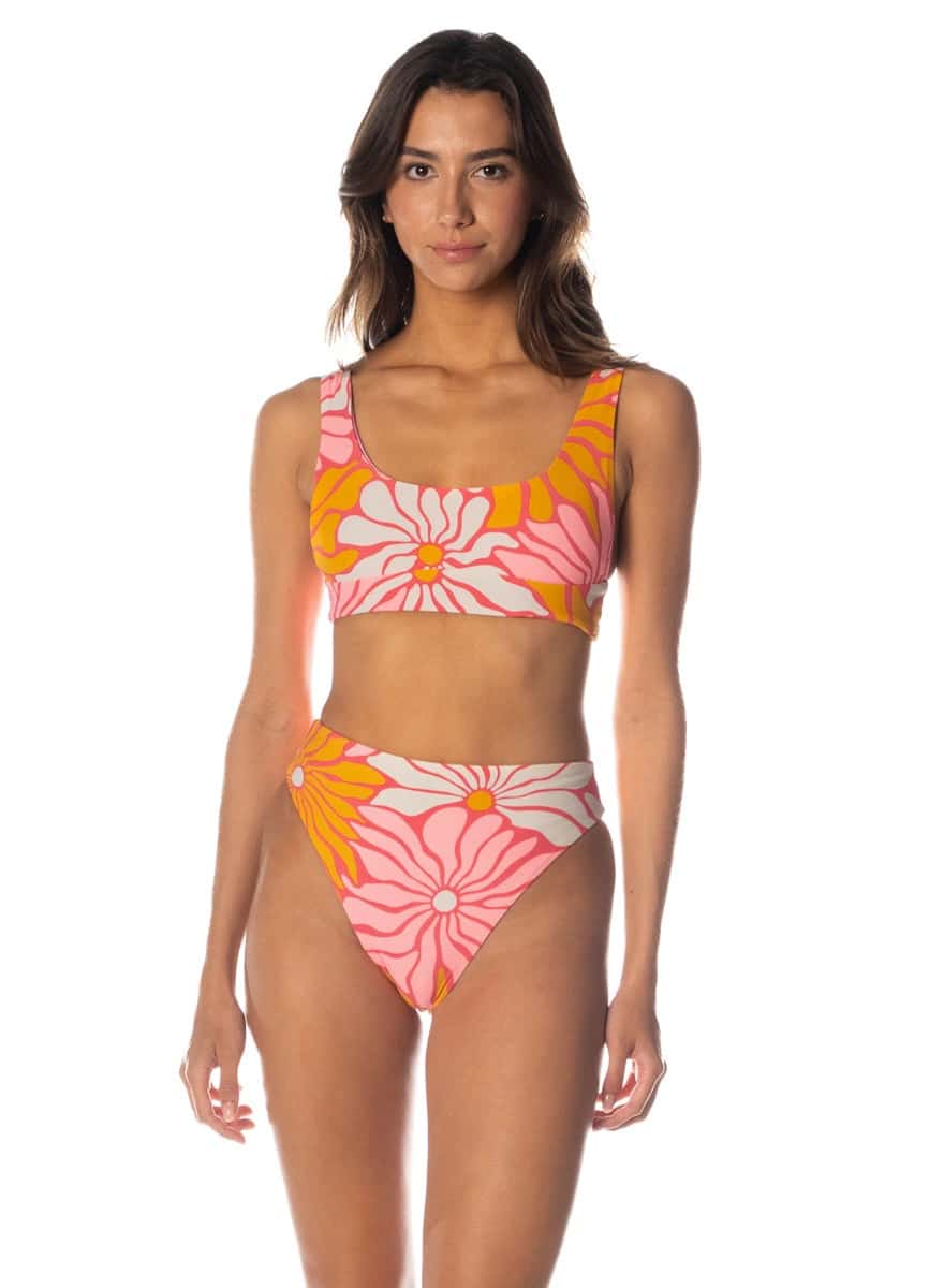Maaji Dali Flowers Donna Sporty Bralette Bikini Top